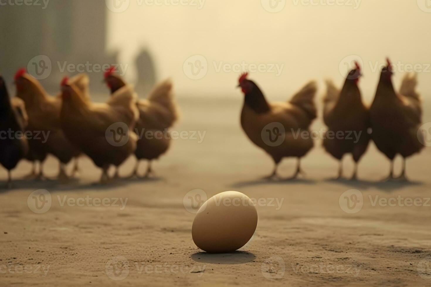 Free range chicken on a traditional poultry farm. Neural network AI generated photo