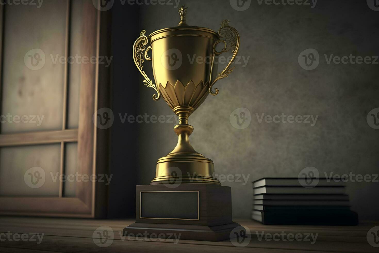 champion golden trophy. Neural network AI generated photo
