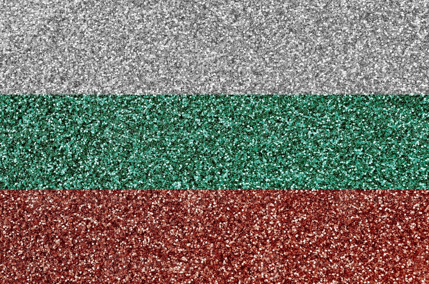 Bulgaria flag depicted on many small shiny sequins. Colorful festival background for party photo