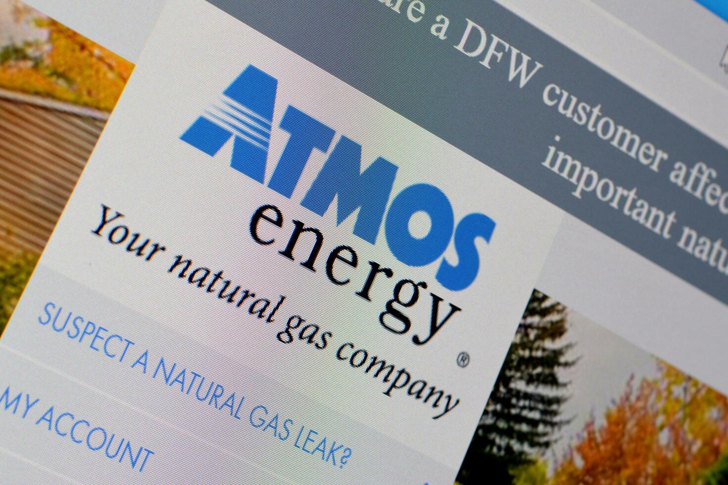 Homepage of atmosenergy website on the display of PC, url - atmosenergy.com. photo
