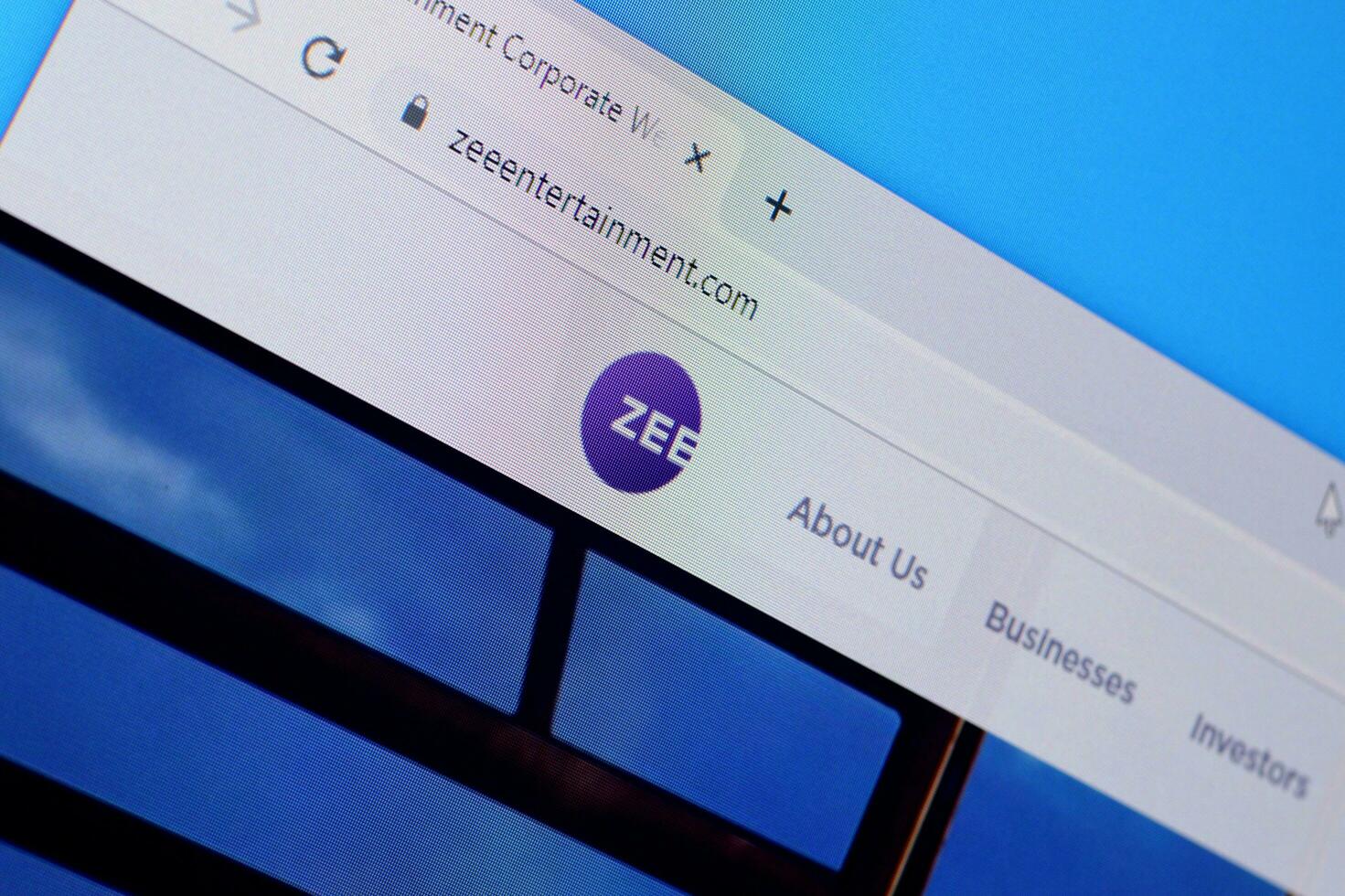 Homepage of zee entertainment website on the display of PC, url - zeeentertainment.com. photo