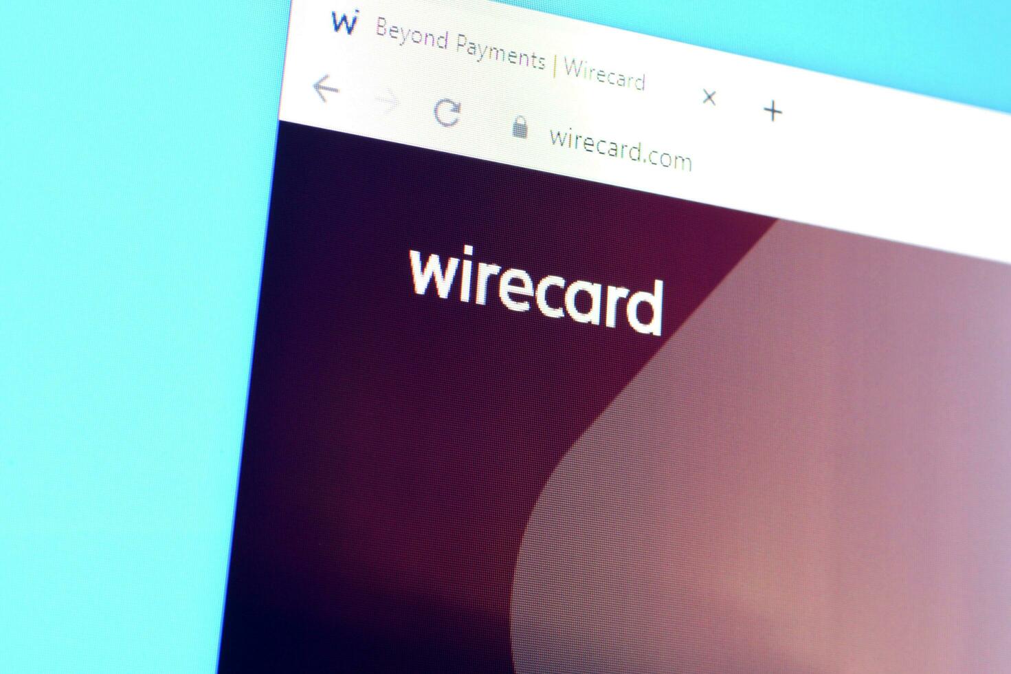 Homepage of wirecard website on the display of PC, url - wirecard.com. photo