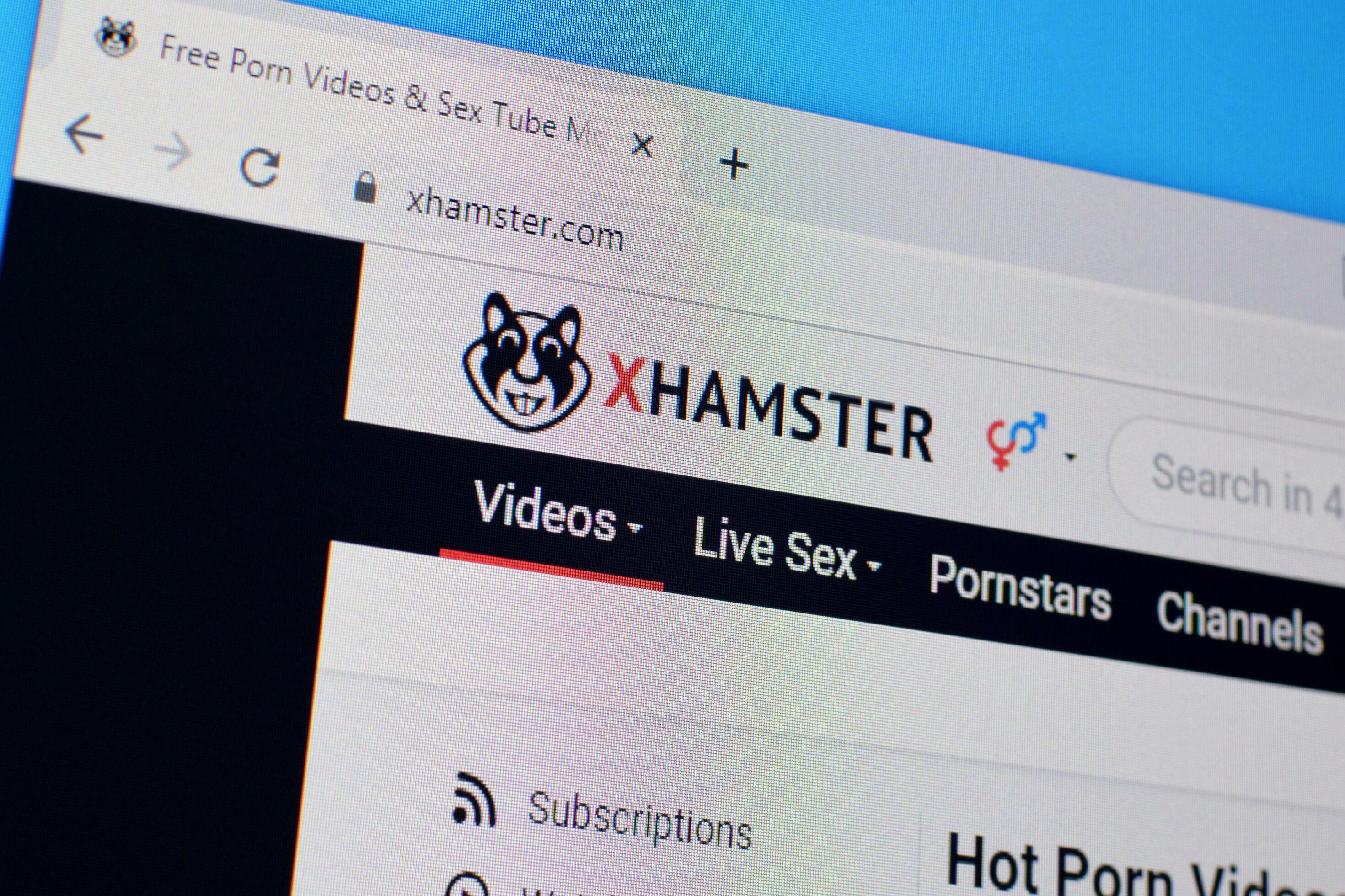 Homepage of xhamster website on the display of PC, url