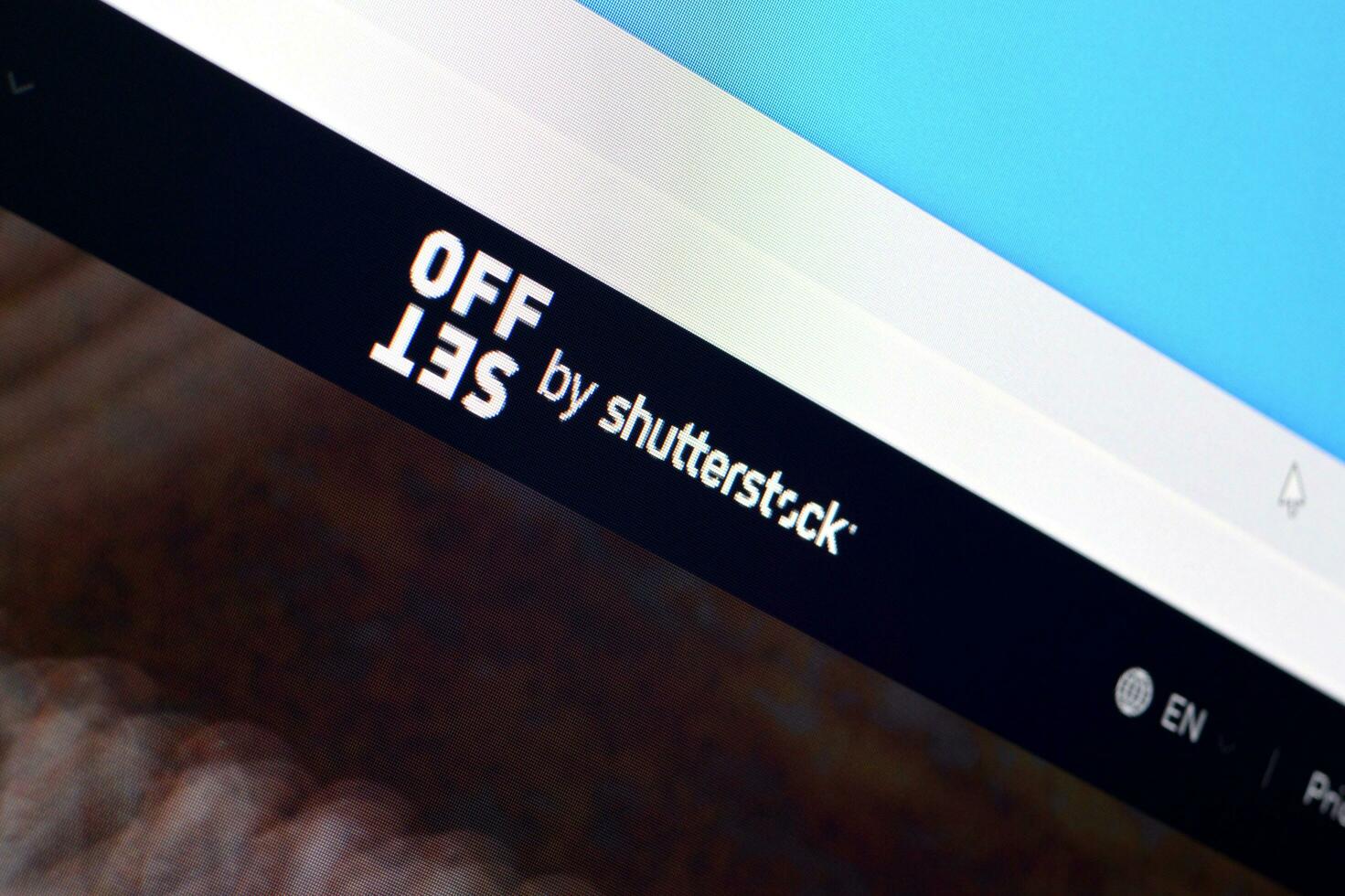 Homepage of offset website on the display of PC, url - offset.com. photo