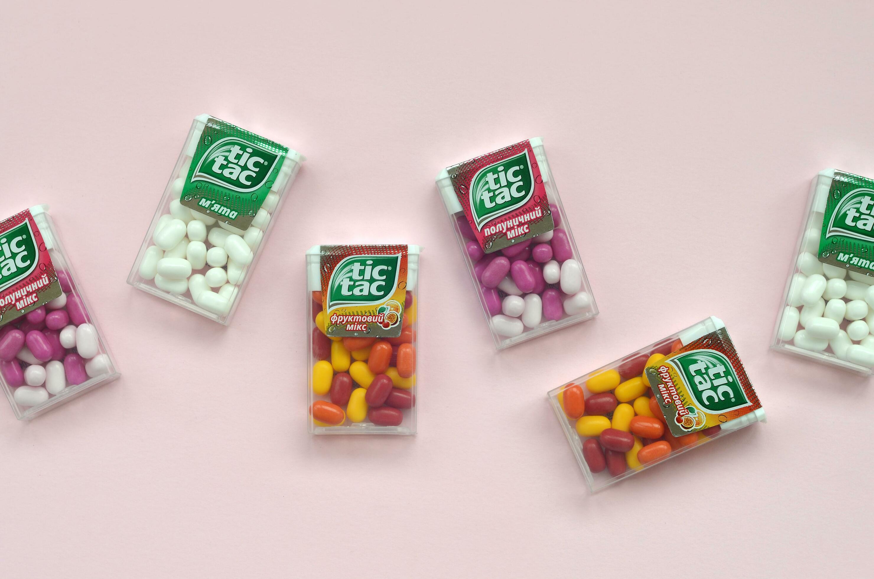 Many Tic Tac Candy packages. Tic tac is popular due its minty fresh