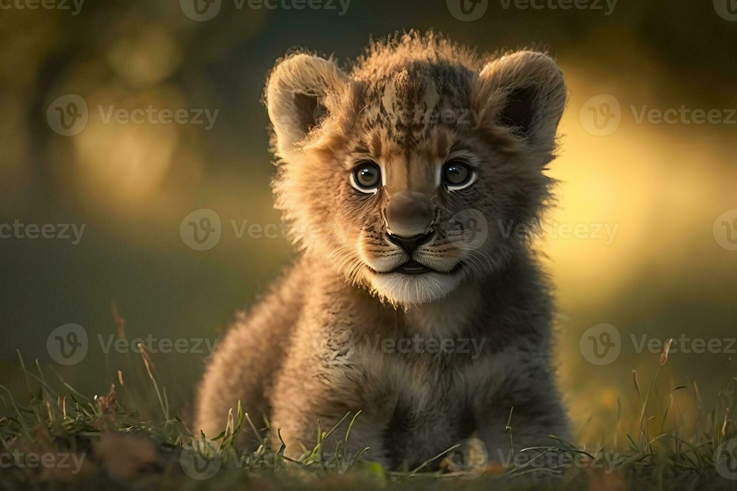 cute little lion cub. Neural network AI generated photo