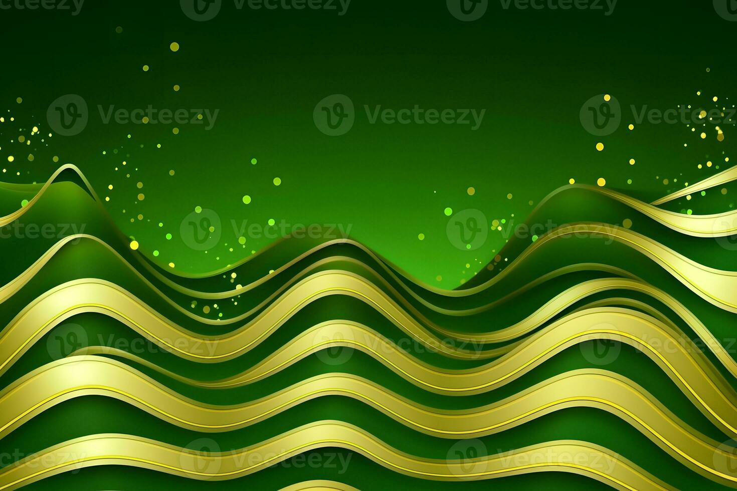 Green and gold abstract background. Neural network AI generated photo