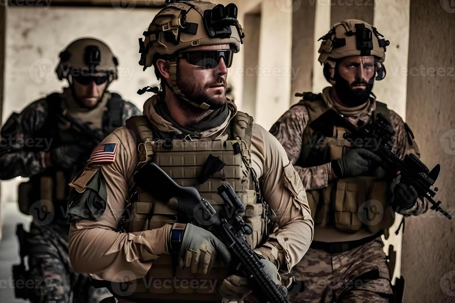 US Army Special Forces Group soldier. Neural network AI generated photo