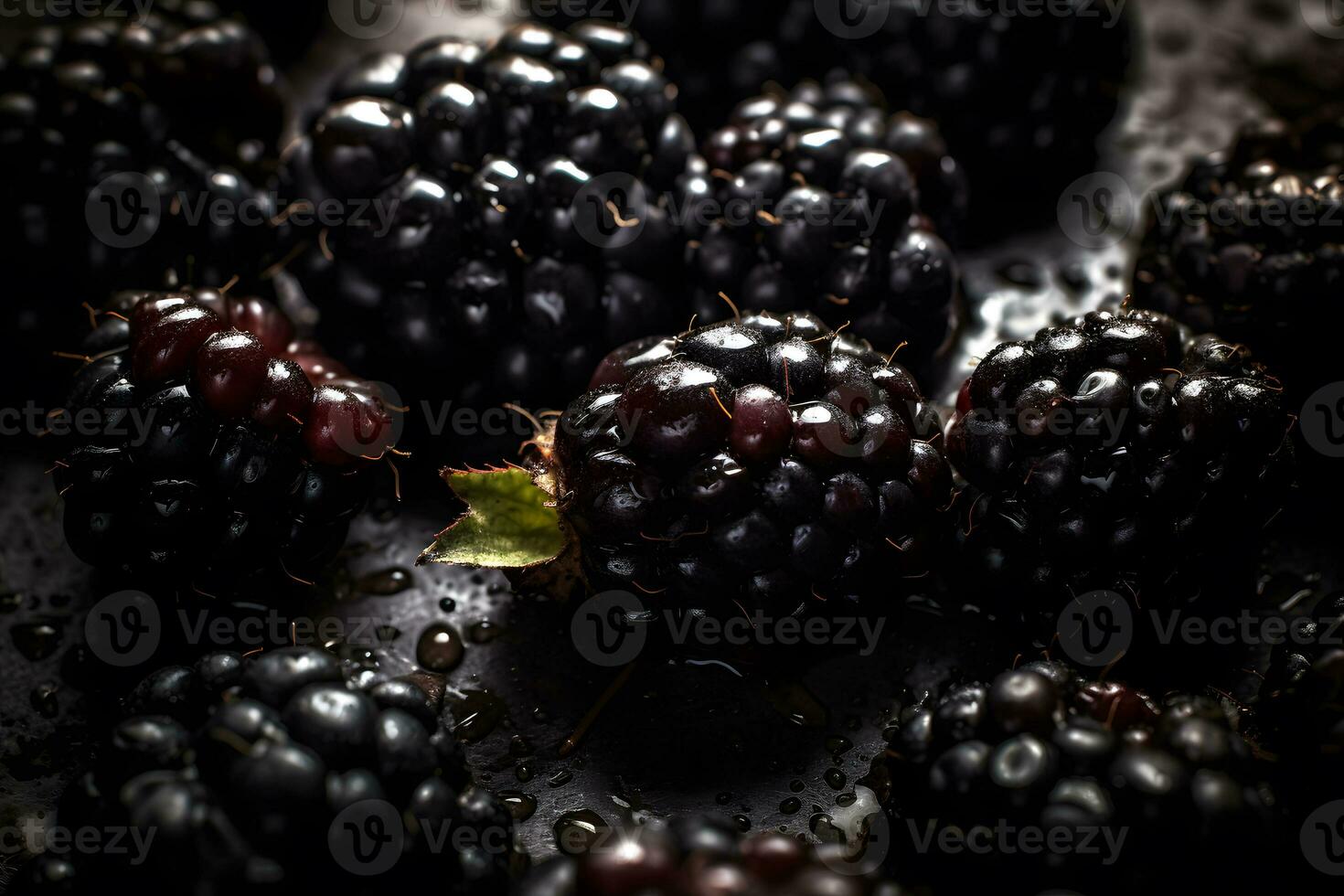 Fresh mulberries background. Texture mulberries close up. Neural network AI generated photo