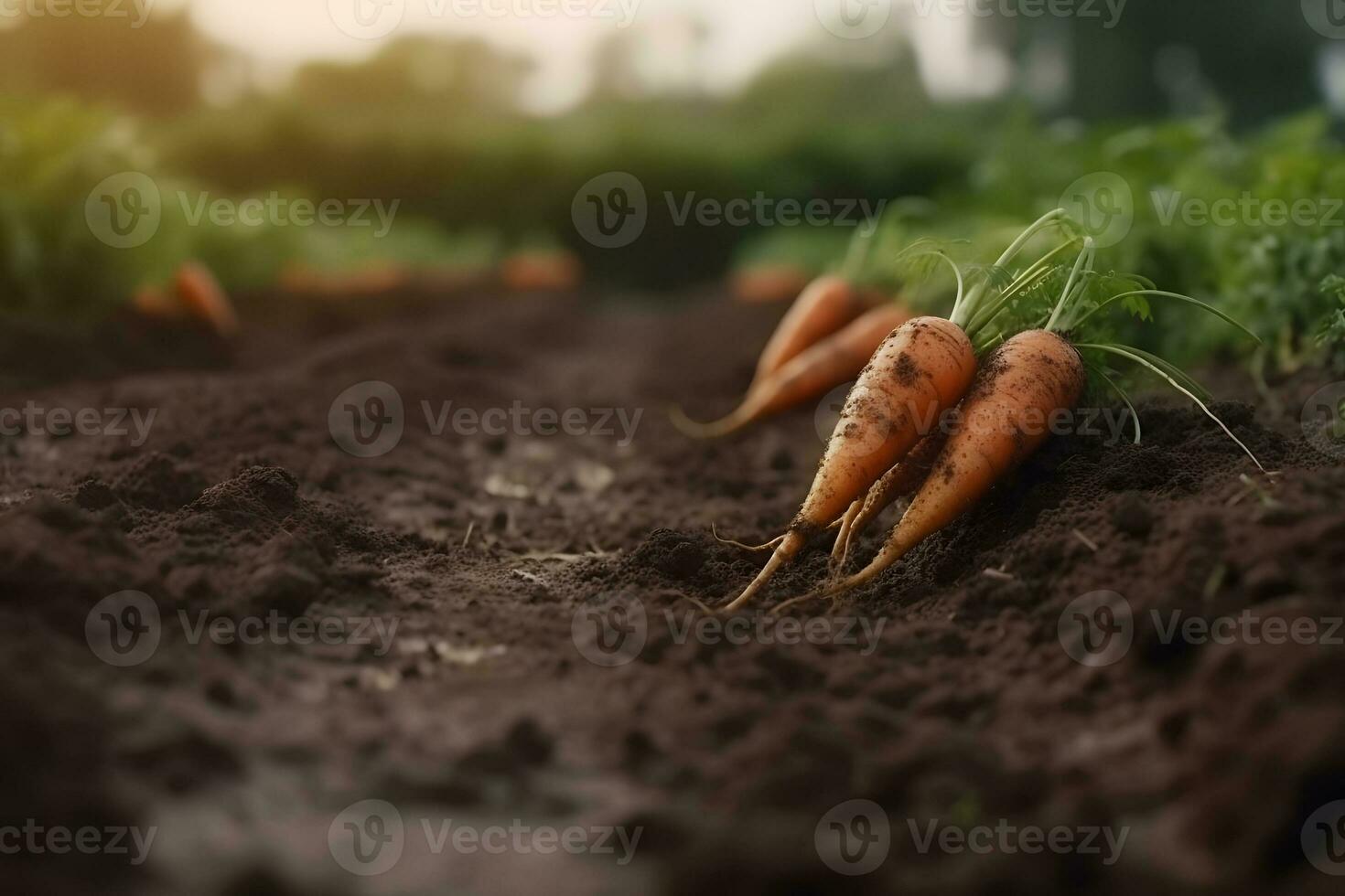 Ripe carrots harvested at a vegetable farm. carrot harvest and cultivation concept. Neural network AI generated photo
