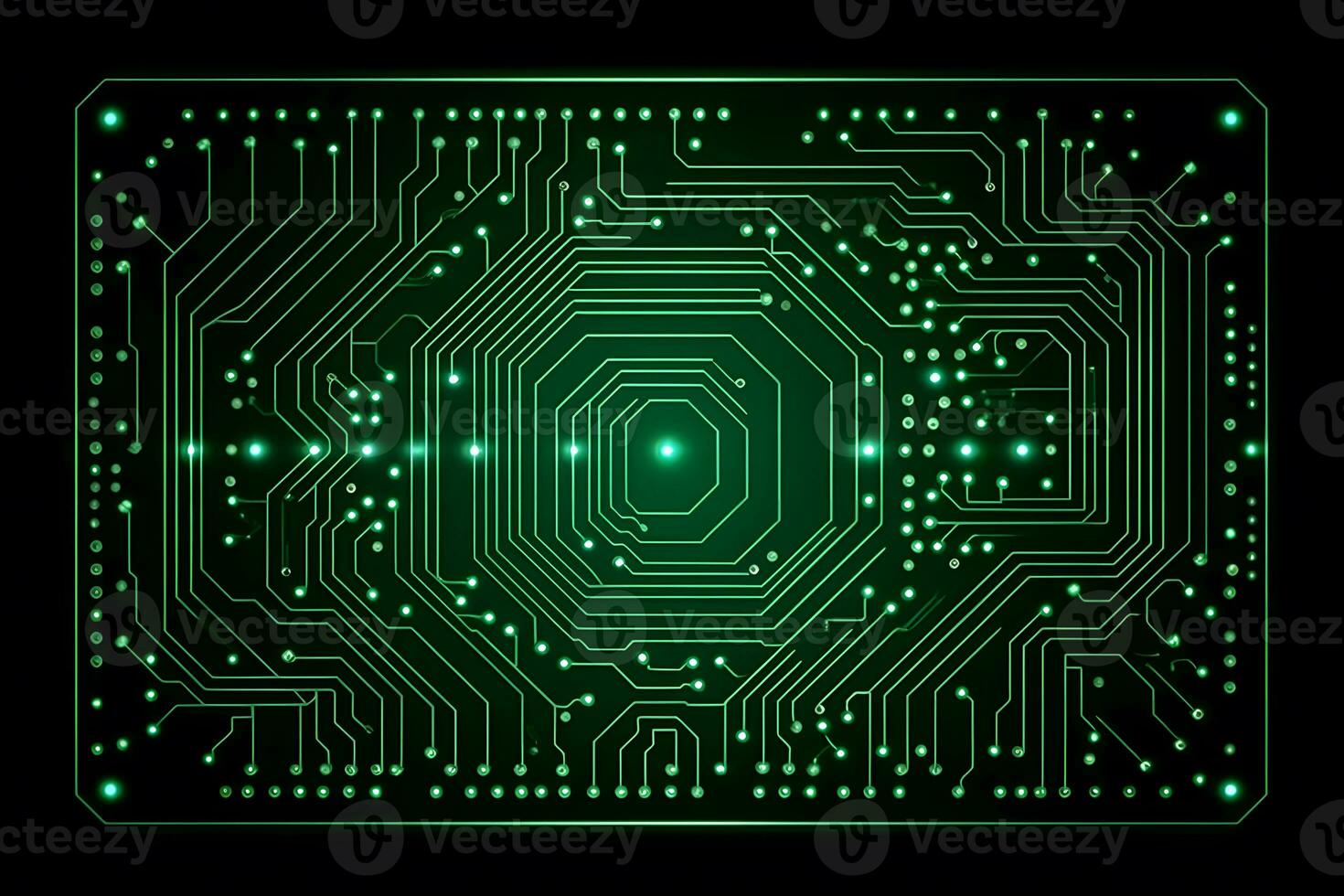 High tech electronic circuit board background. Neural network AI generated photo
