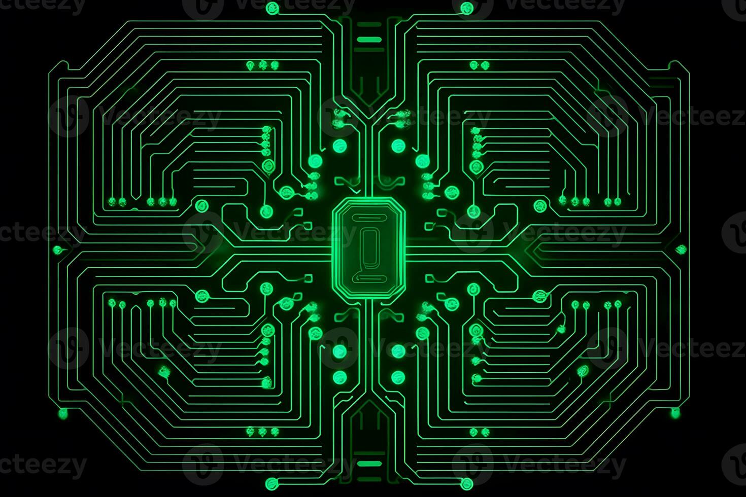 High tech electronic circuit board background. Neural network AI generated photo