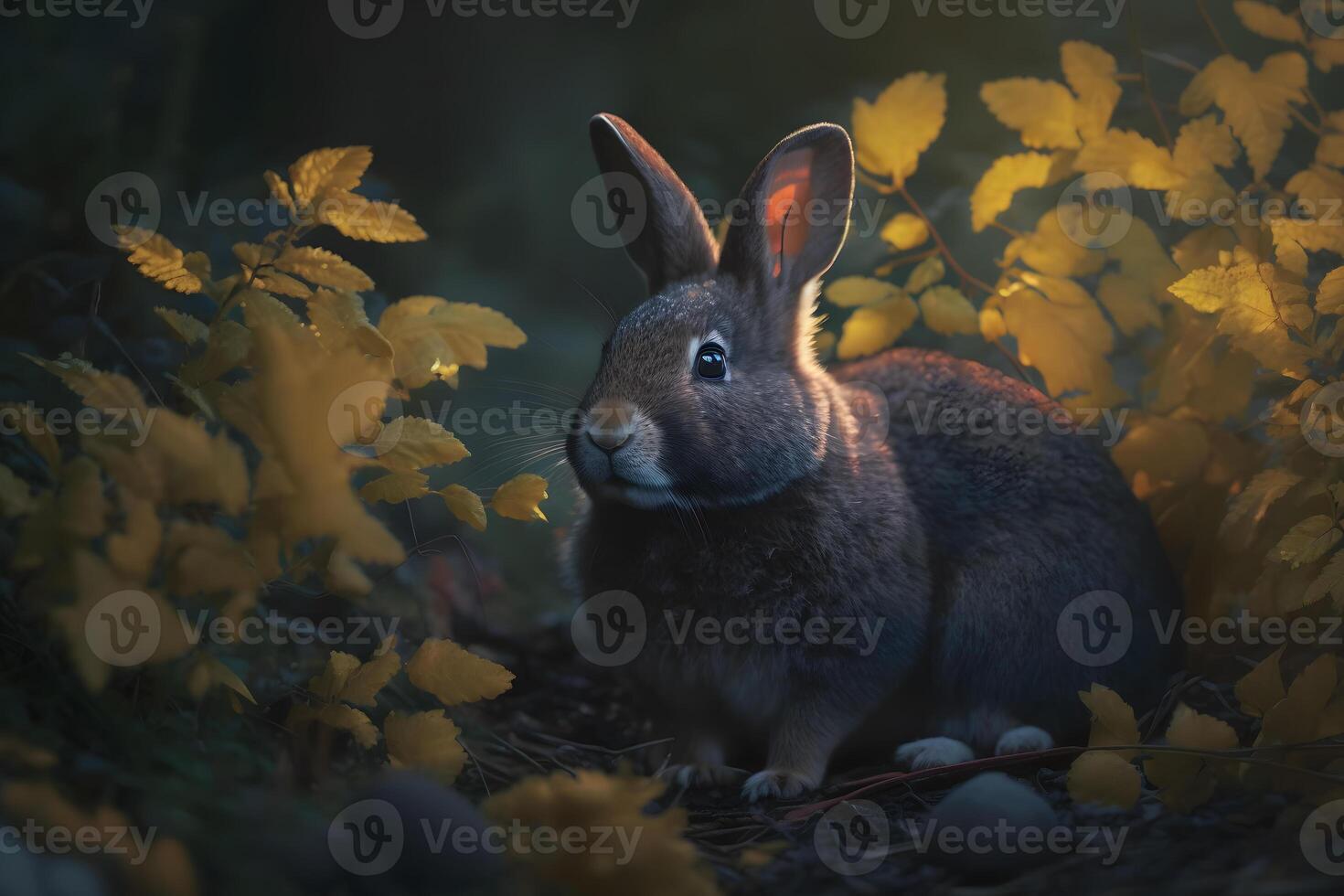 Cute brown hare, lepus europaeus, jumping closer on grass in spring nature. Young brown rabbit coming forward in green wilderness. Neural network AI generated photo