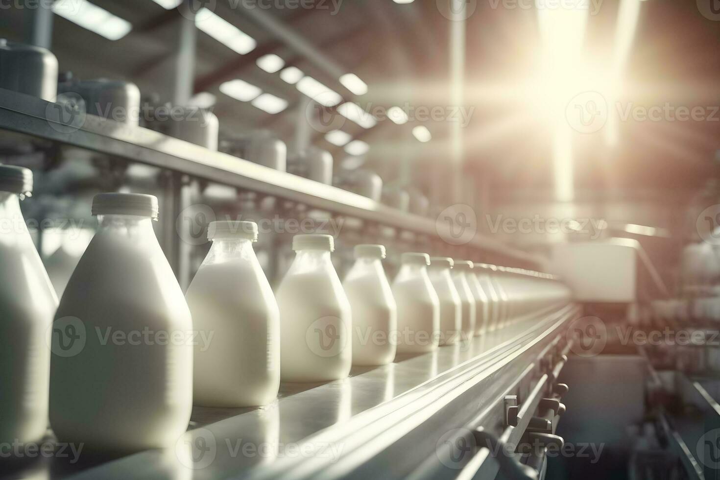 milk production in a factory. Neural network AI generated photo