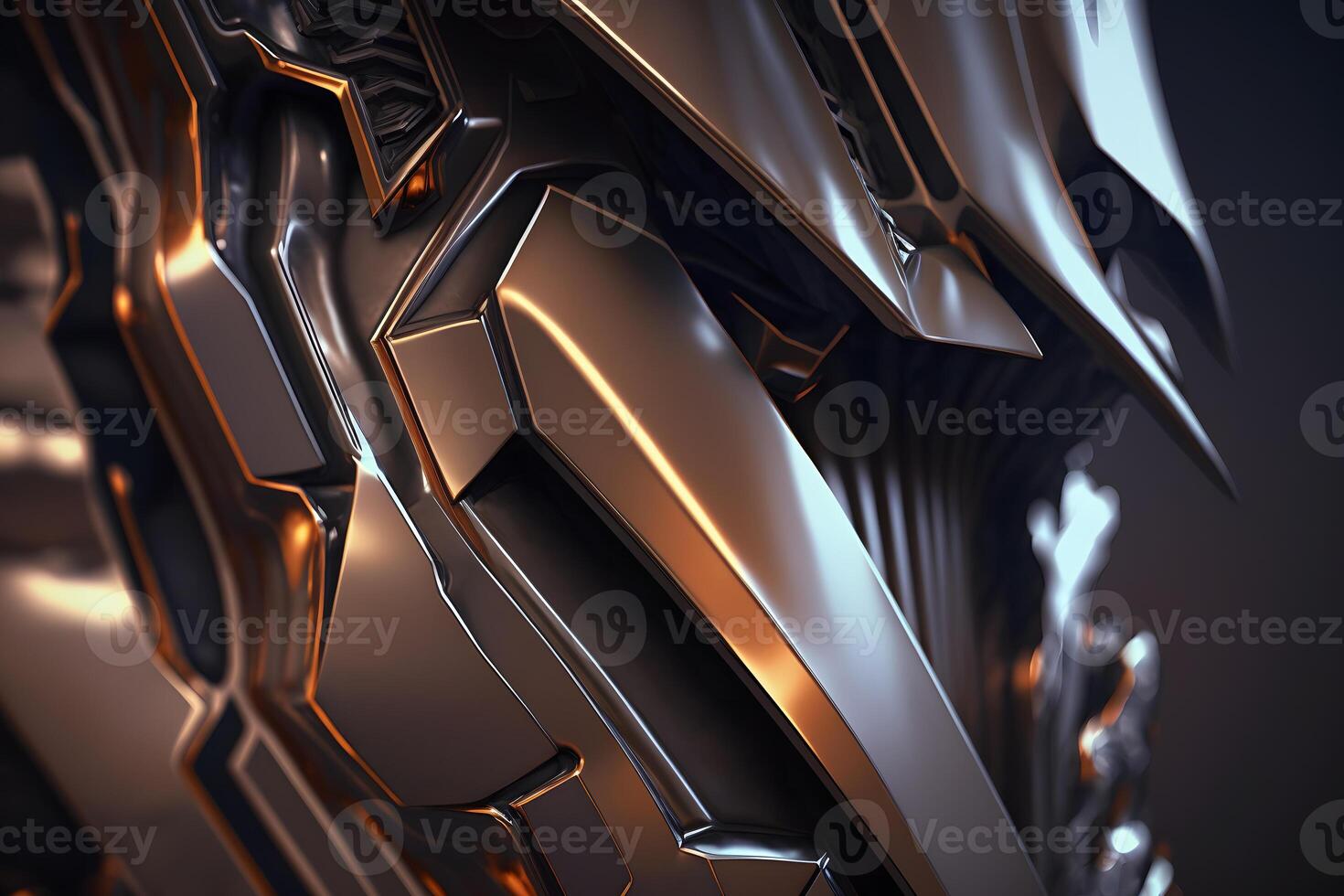 Hi-tech digital technology industry and engineering. Steel panels of the future. Neural network AI generated photo