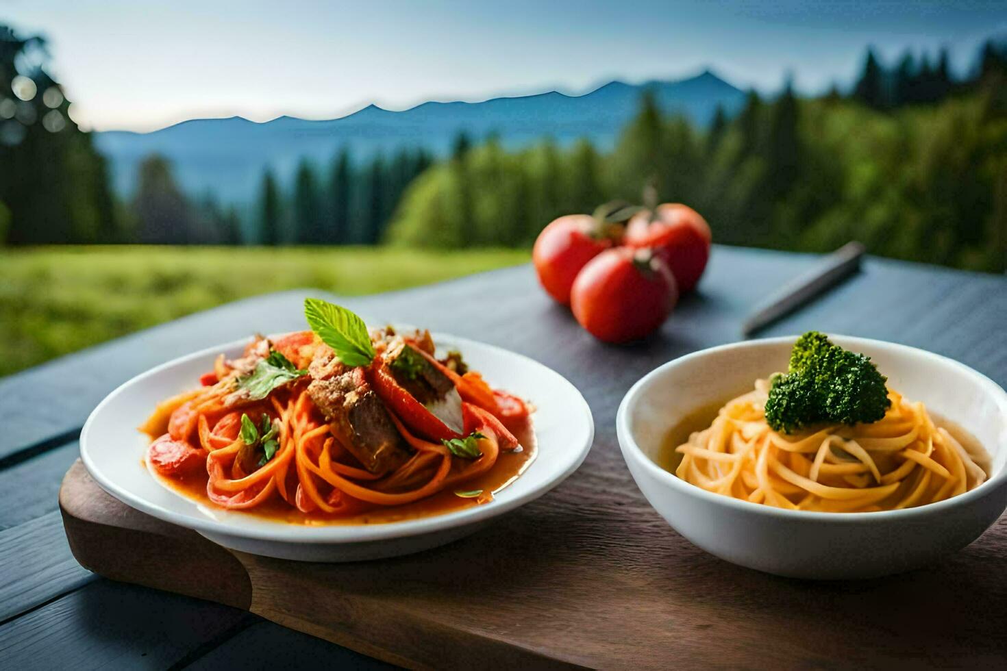 el comida de el Alpes. generado por ai foto