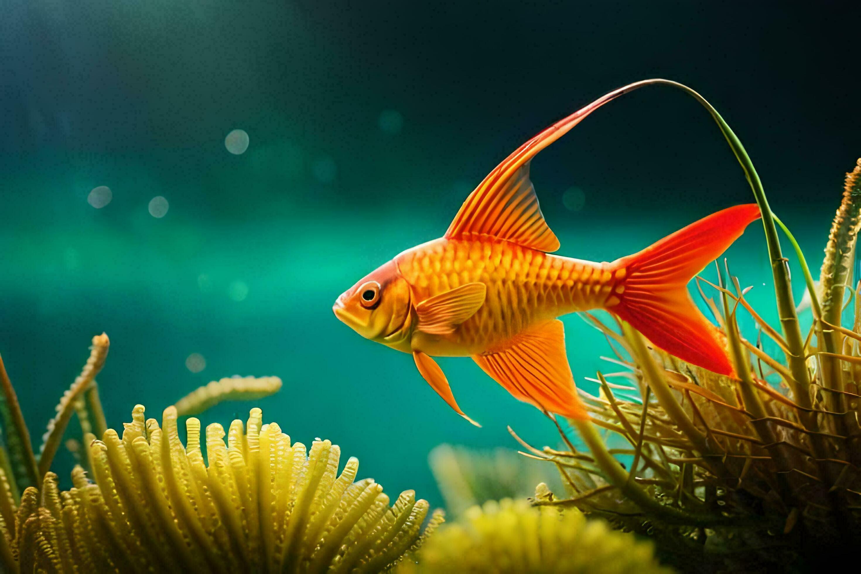 goldfish in the ocean, underwater, plants, plants, plants, plants