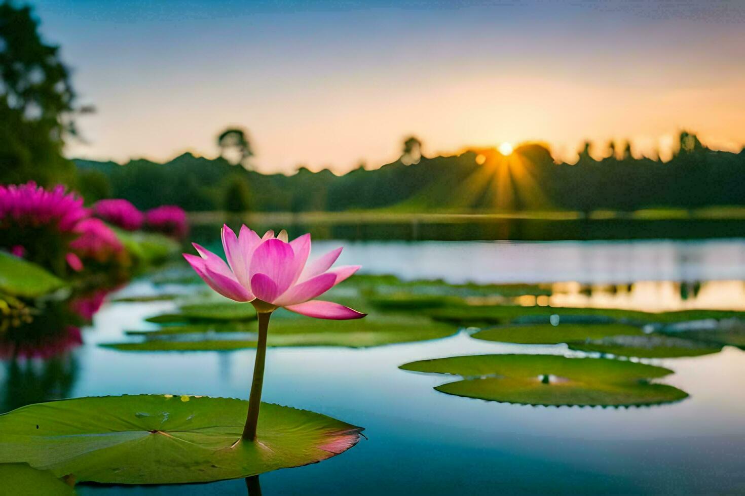 the lotus flower is a symbol of peace and harmony. AIGenerated