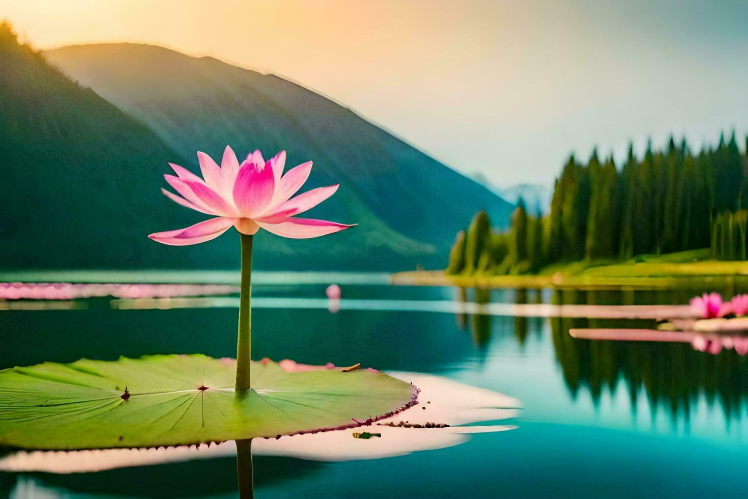 the lotus flower is a symbol of peace and harmony. AIGenerated