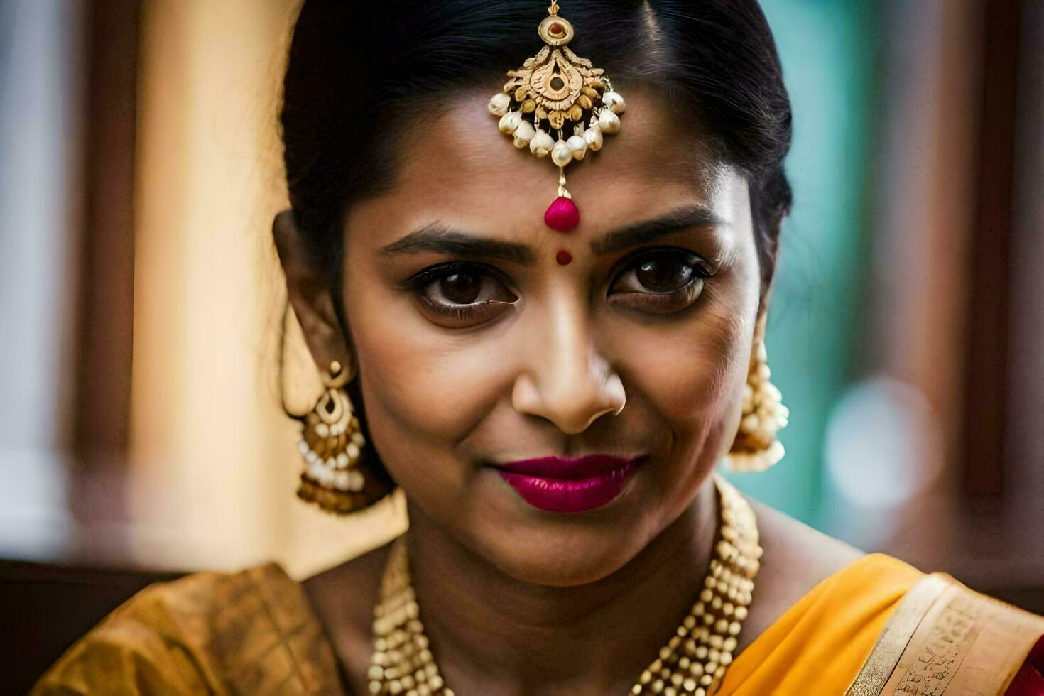 a woman in traditional indian attire. AI-Generated photo
