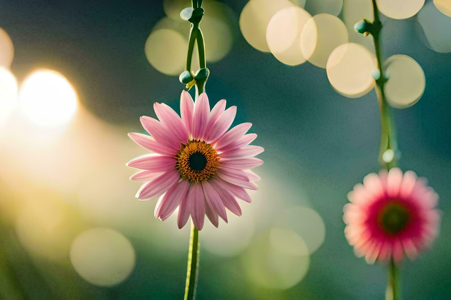 pink flowers in the sunlight with bokeh. AI-Generated photo