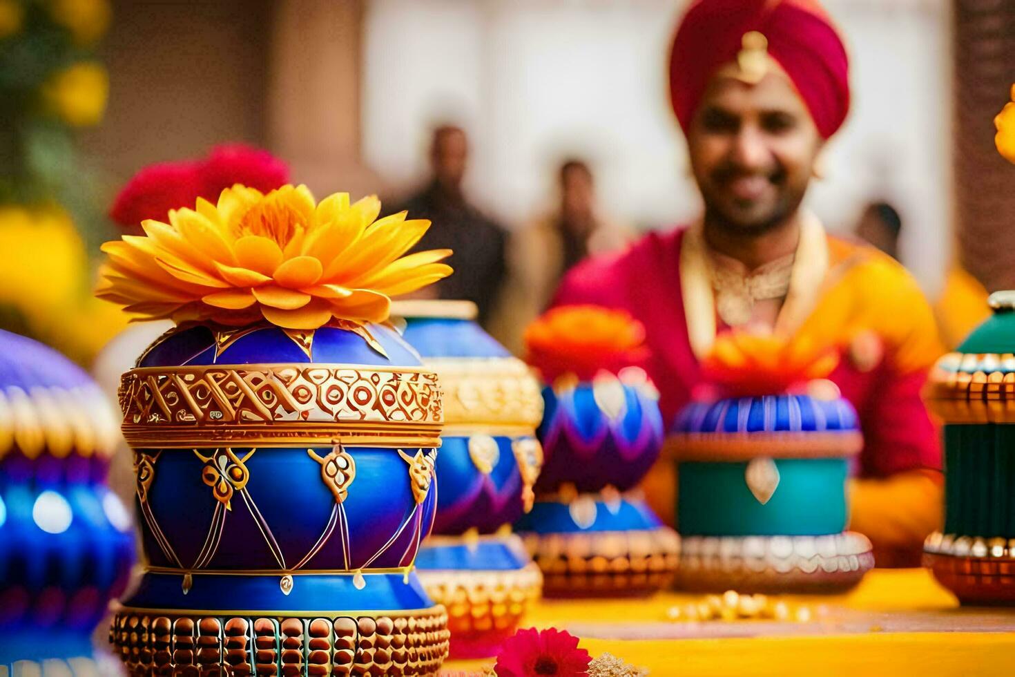 the wedding of person and person at the udaipur palace. AI-Generated photo