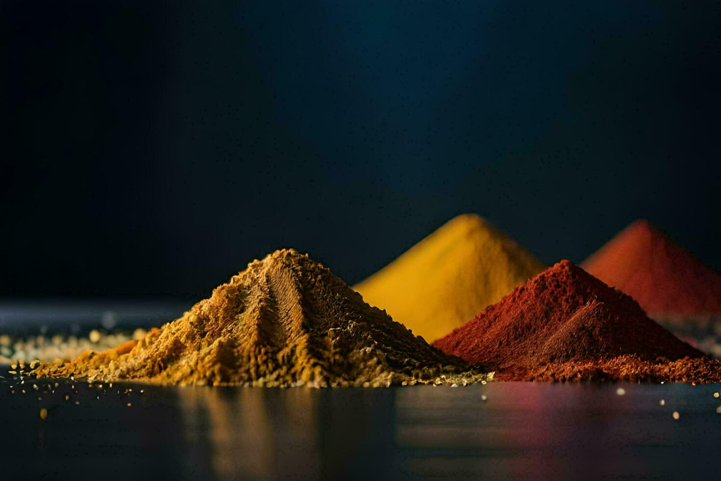 colorful powder on a dark background. AI-Generated photo
