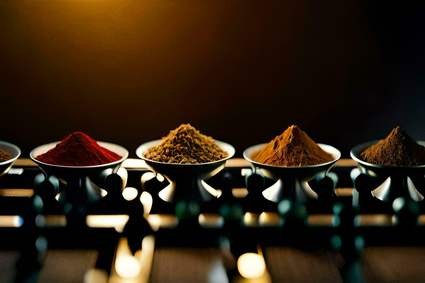 spices in bowls on a table. AI-Generated photo
