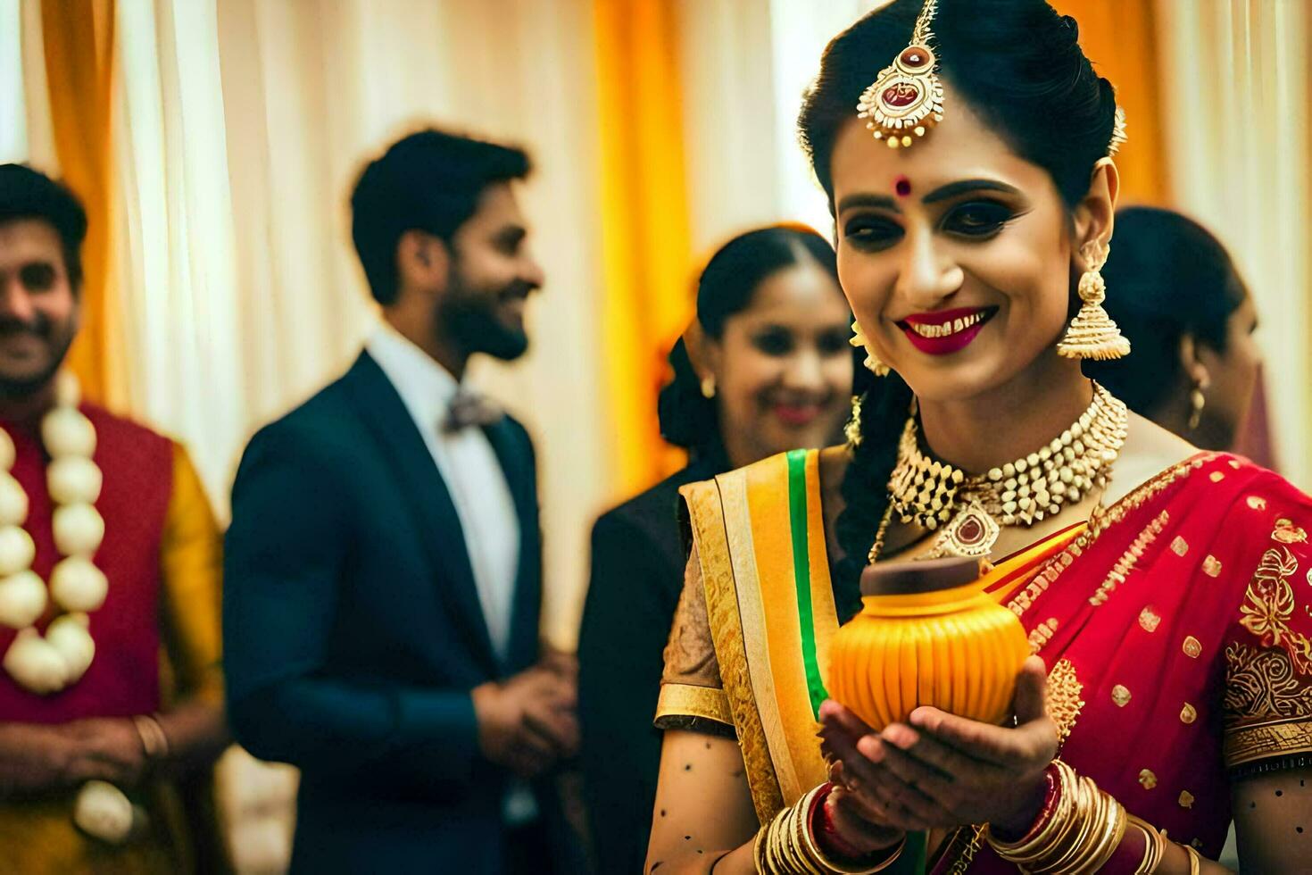 indio Boda fotografía en hyderabad. generado por ai foto