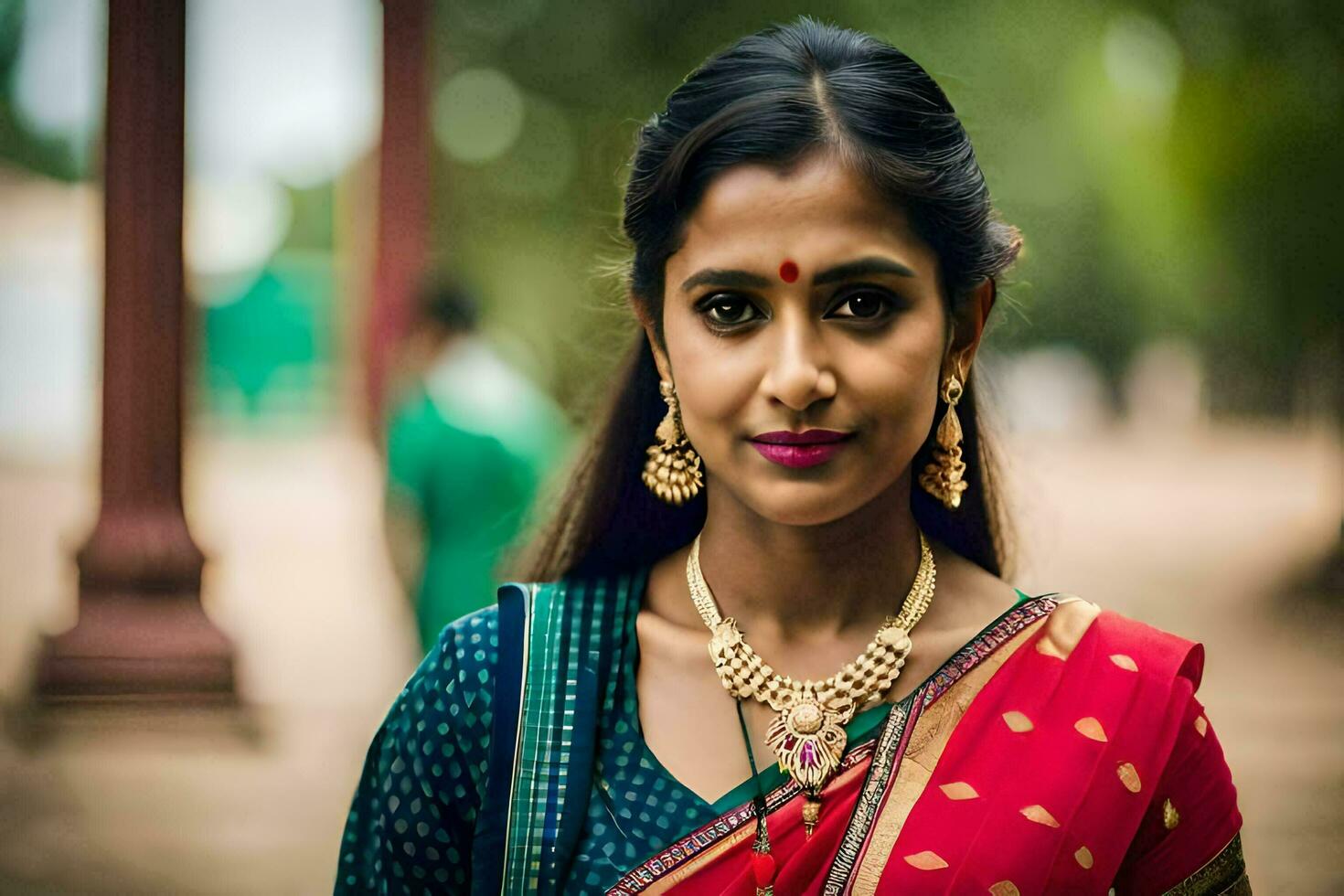 a beautiful indian woman in traditional clothing. AI-Generated photo