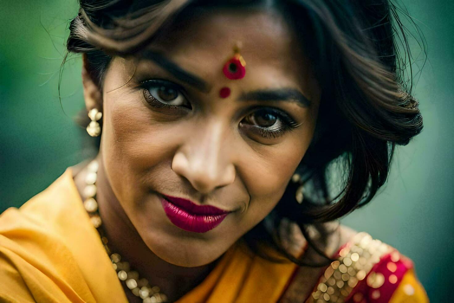 a woman in a traditional indian sari. AI-Generated photo