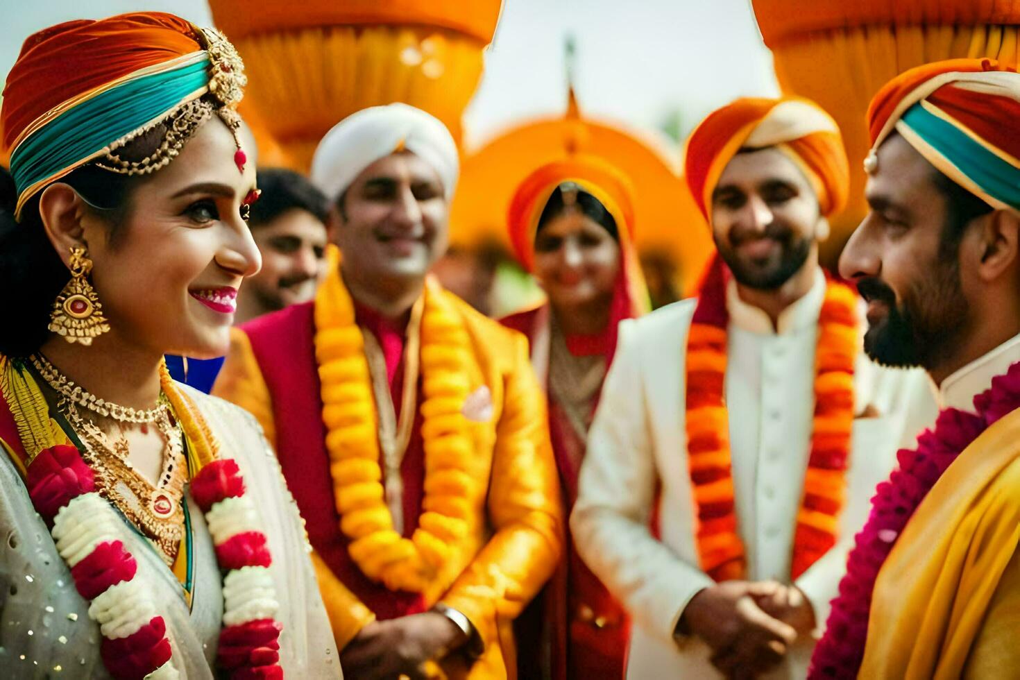 indio Boda en jaipur. generado por ai foto