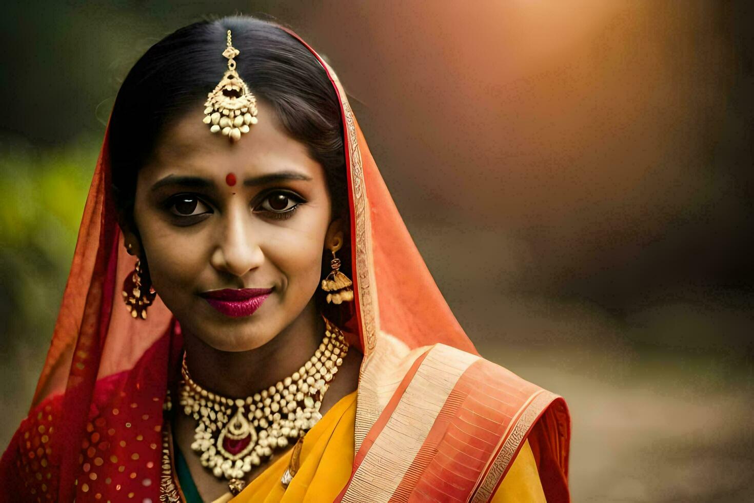 a beautiful indian woman in traditional attire. AI-Generated photo