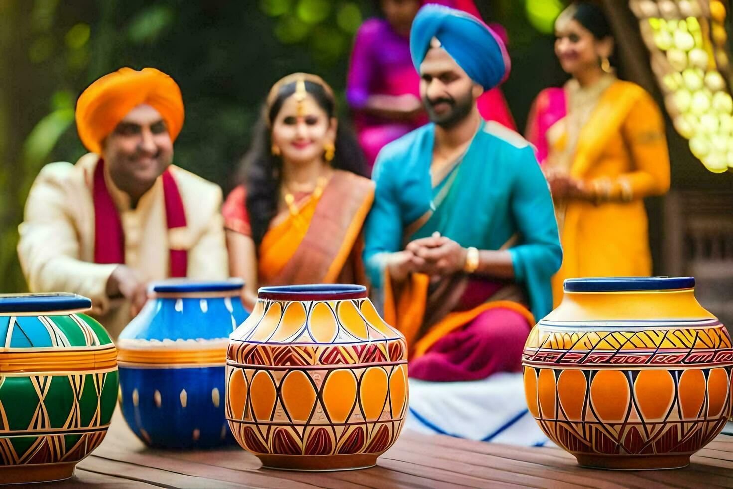 indio Boda ceremonia en India. generado por ai foto