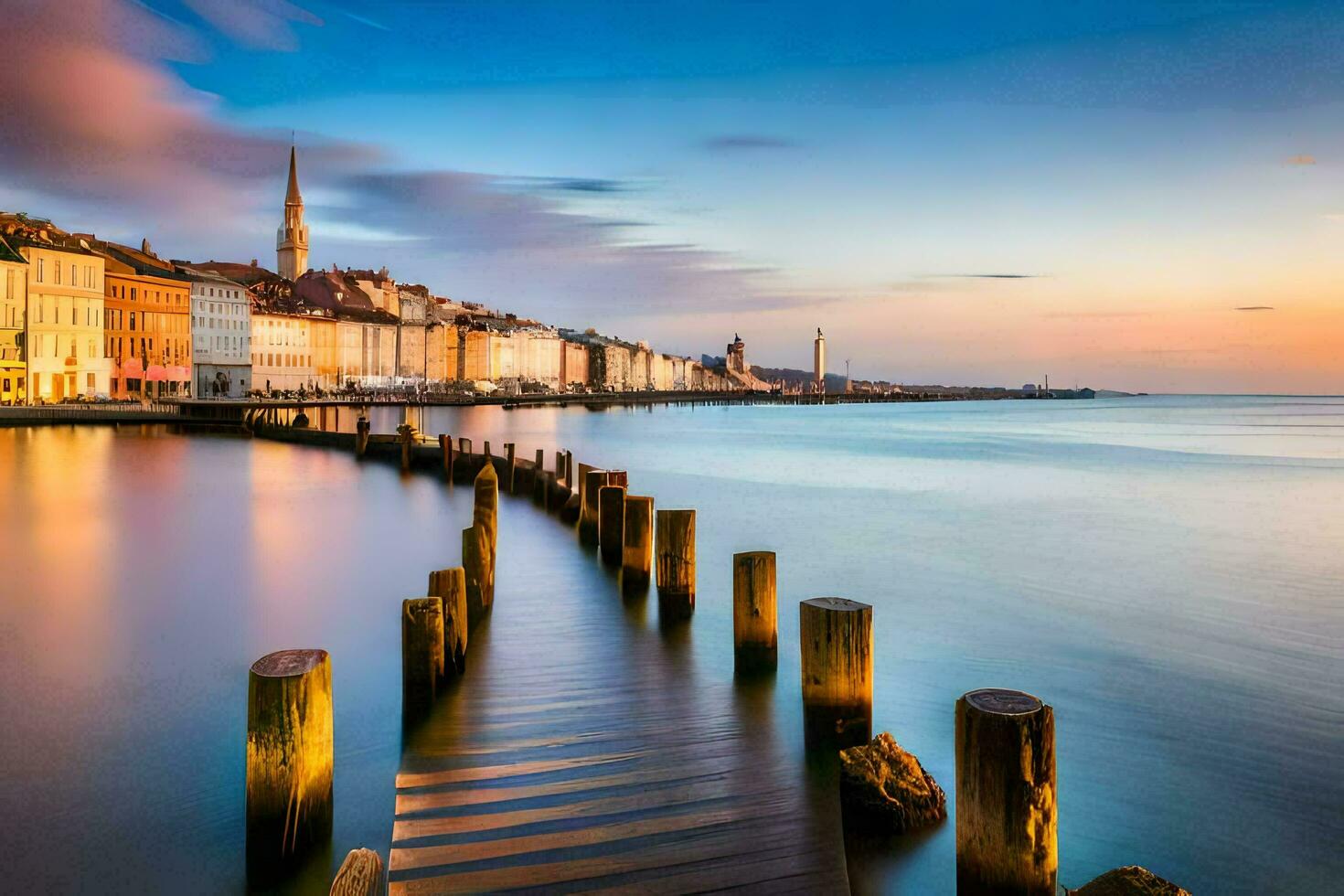 the pier in the city of ljubljana, slovenia. AI-Generated photo