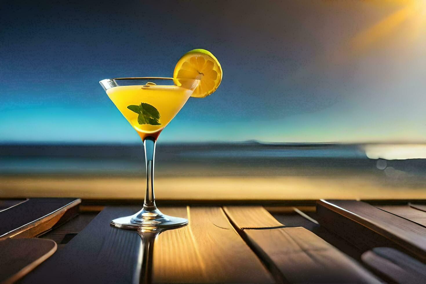 cocktail on the beach. AI-Generated photo