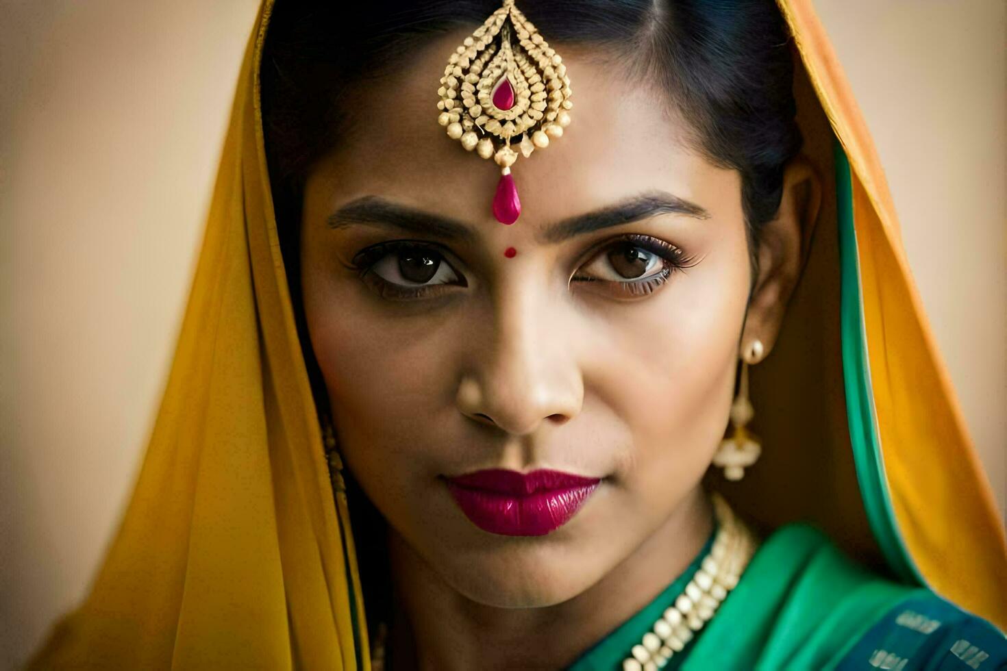a beautiful indian woman wearing a sari. AI-Generated photo