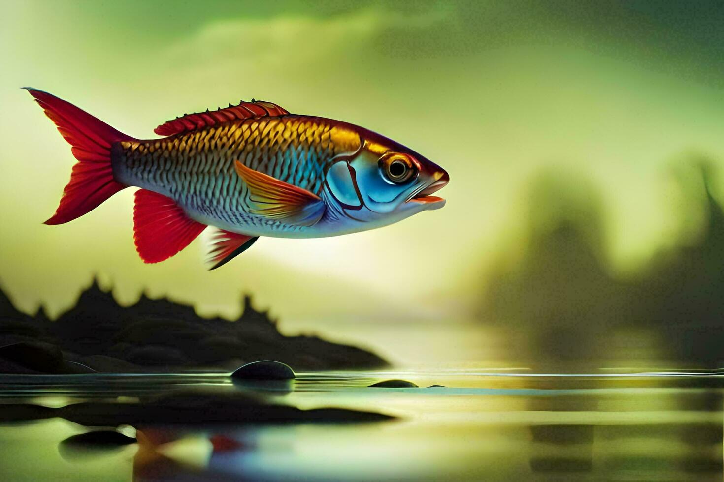 fish in the water, fish, water, hd wallpaper. AI-Generated photo