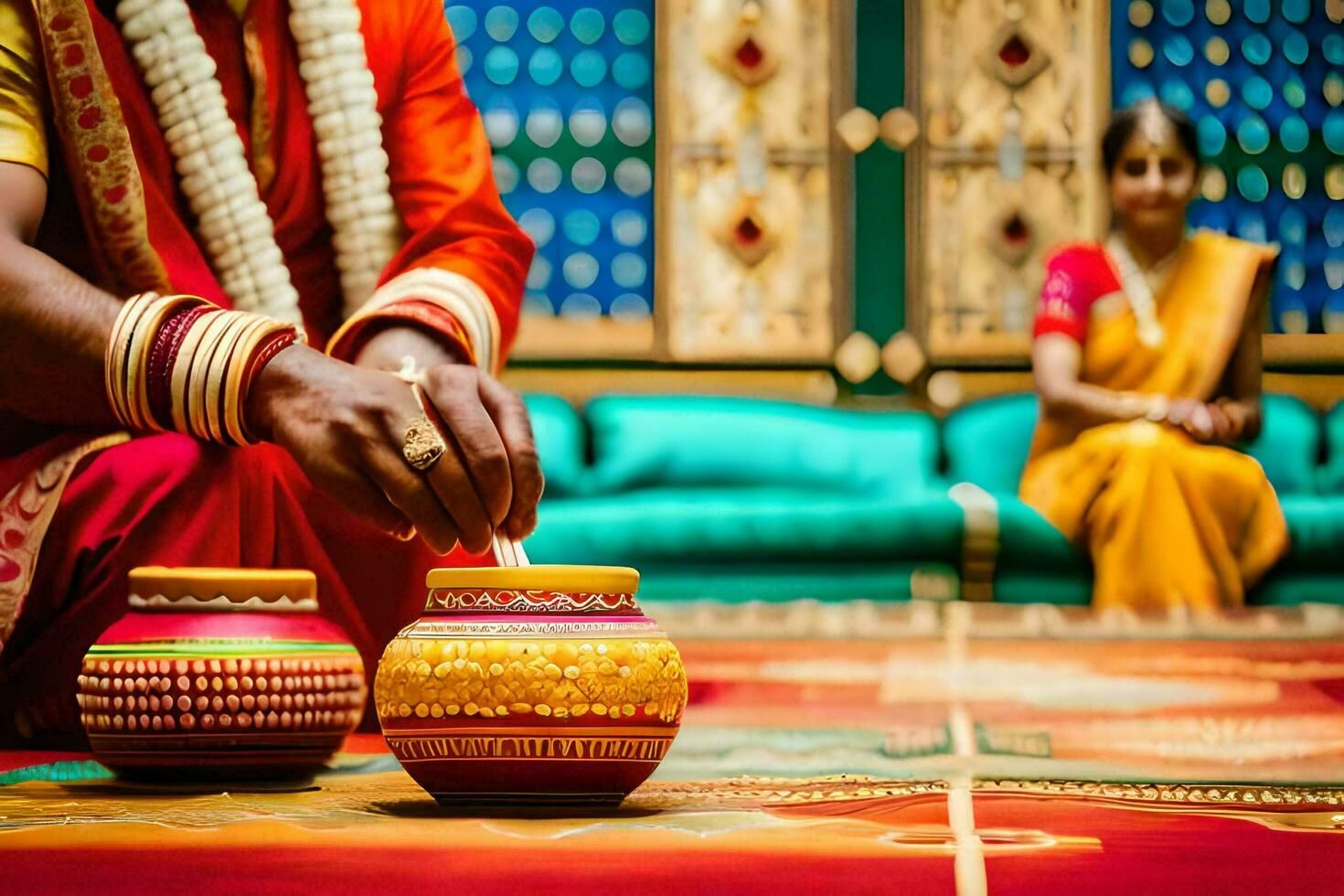 indian wedding ceremony in india. AI-Generated photo