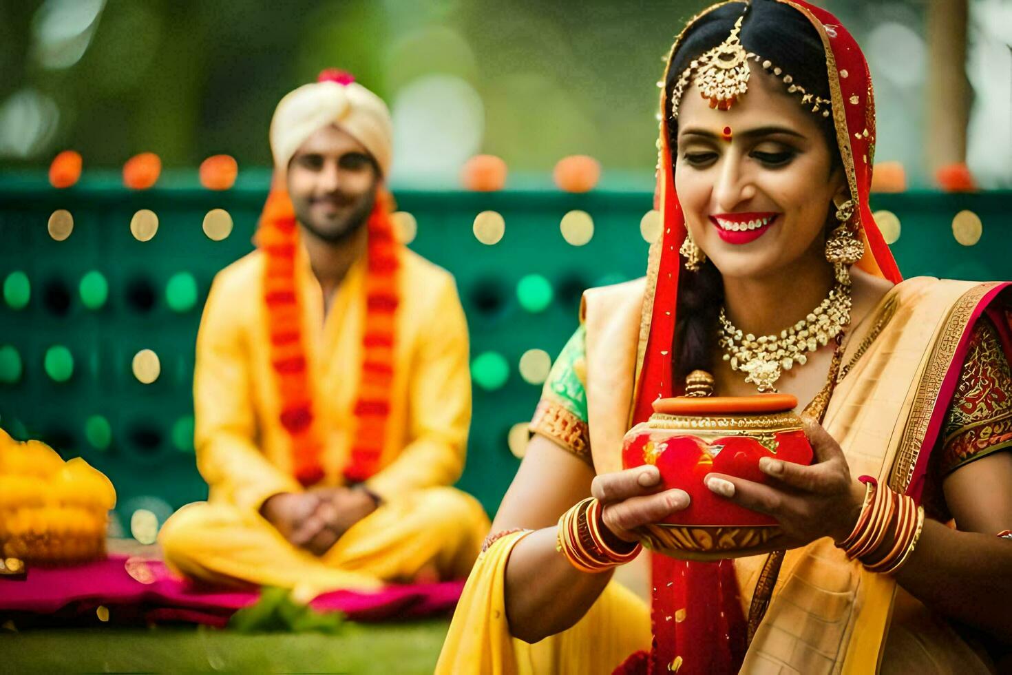 indian wedding in delhi. AI-Generated photo