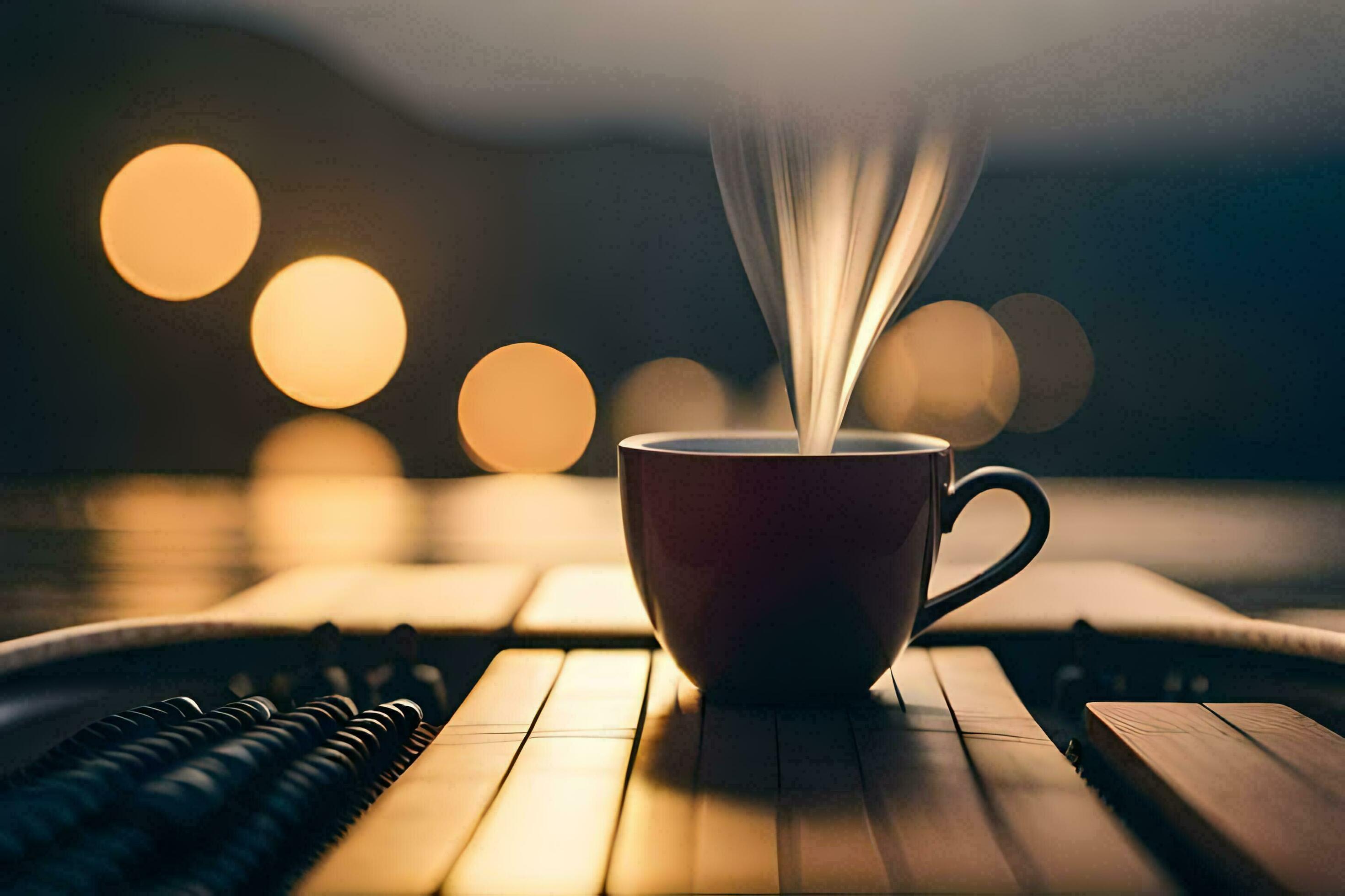 a cup of coffee on a boat. AIGenerated 31274203 Stock Photo at Vecteezy