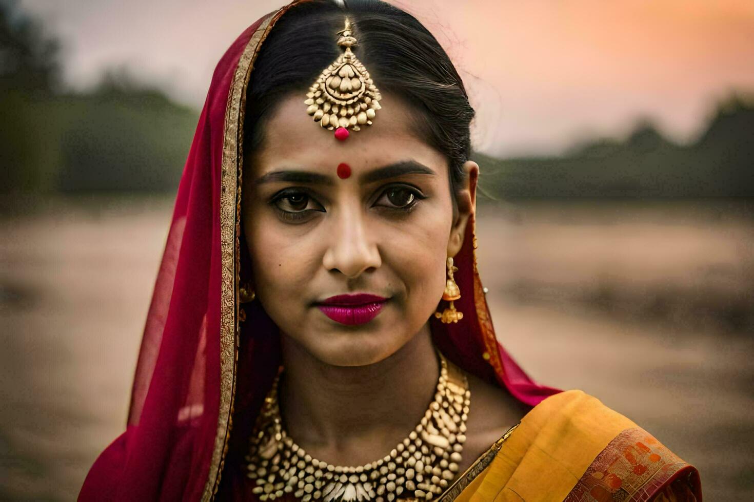 a beautiful indian woman in traditional attire. AI-Generated photo