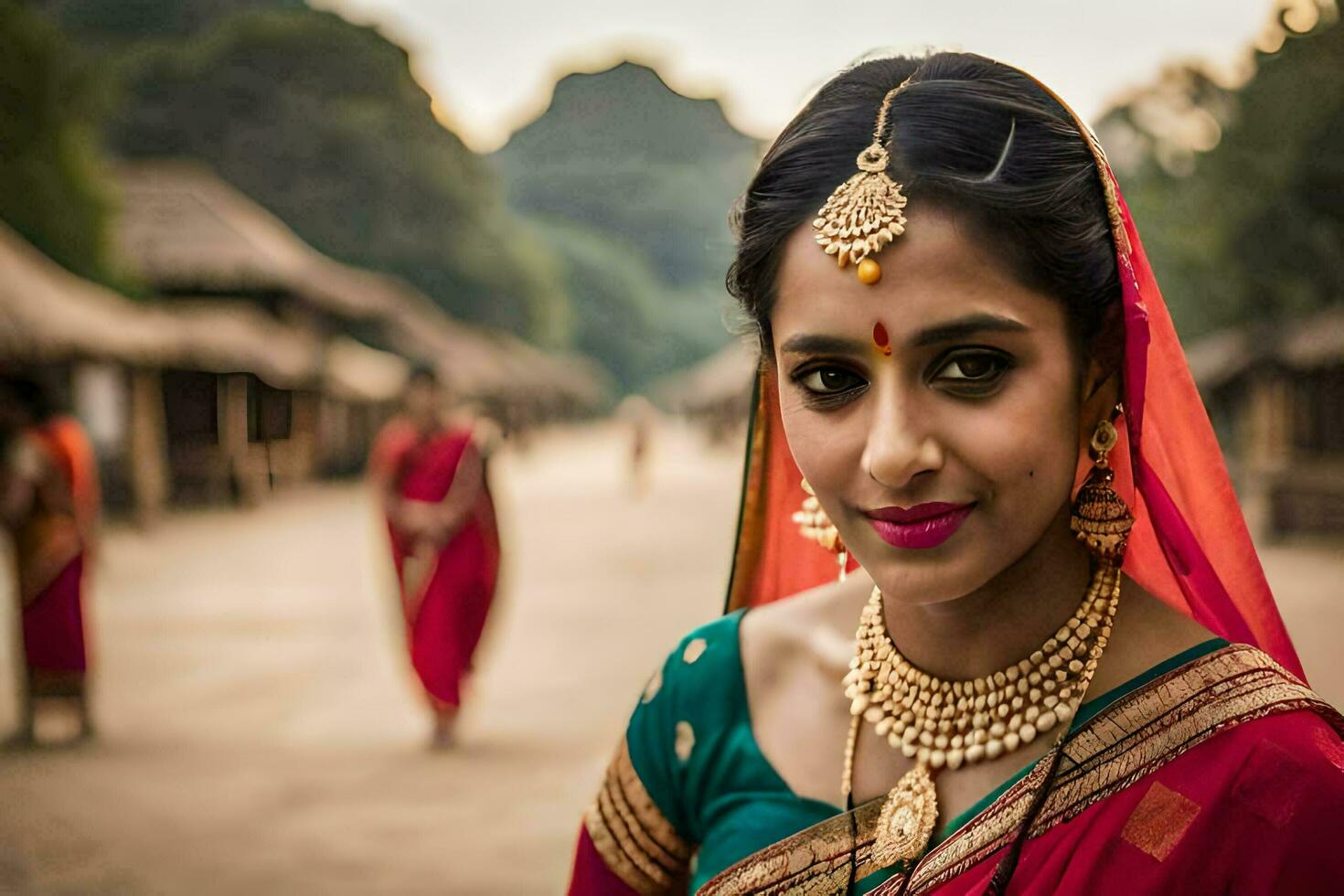 a beautiful indian woman in traditional attire. AI-Generated photo