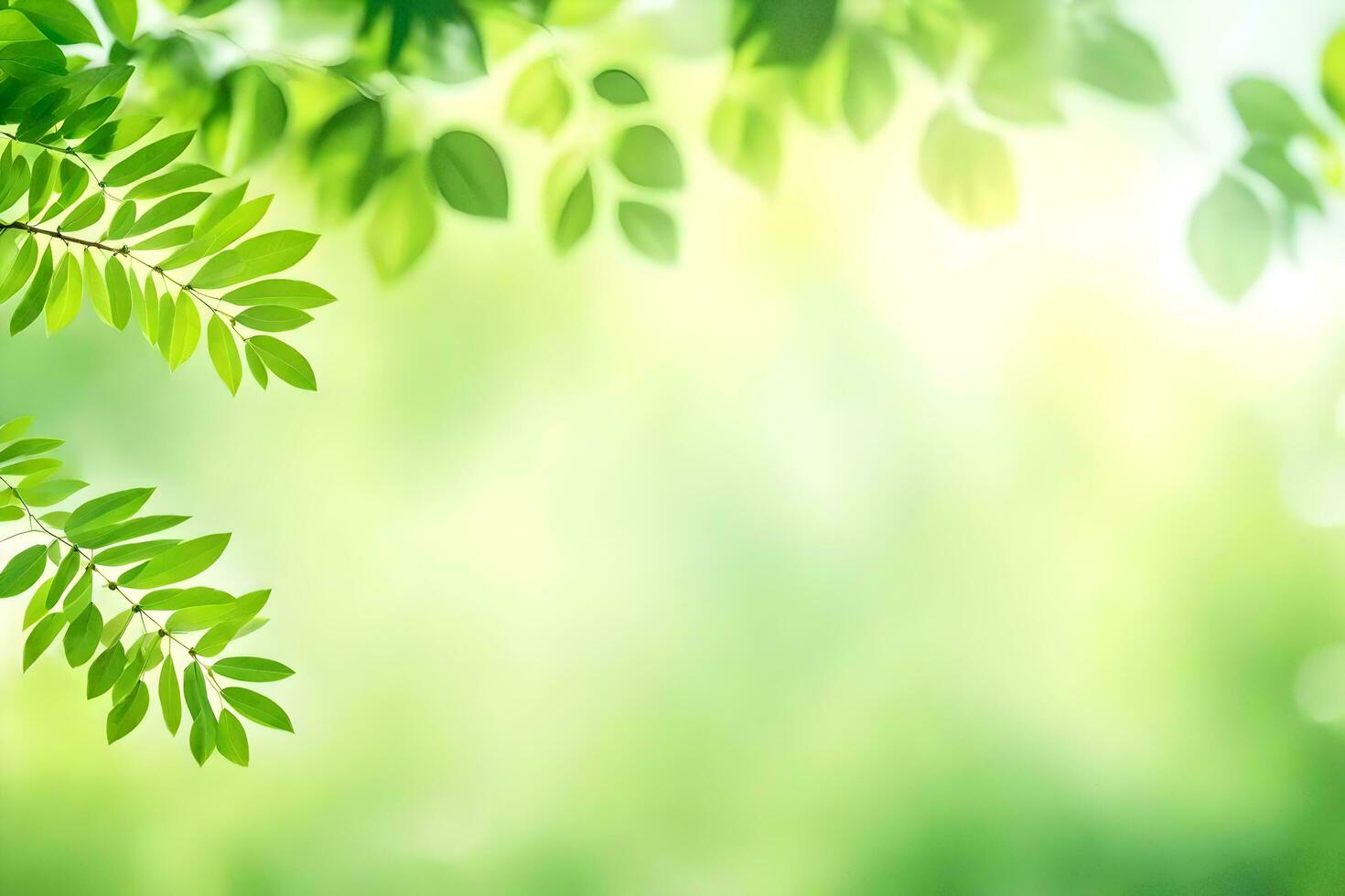 green leaves on a sunny day. AI-Generated photo