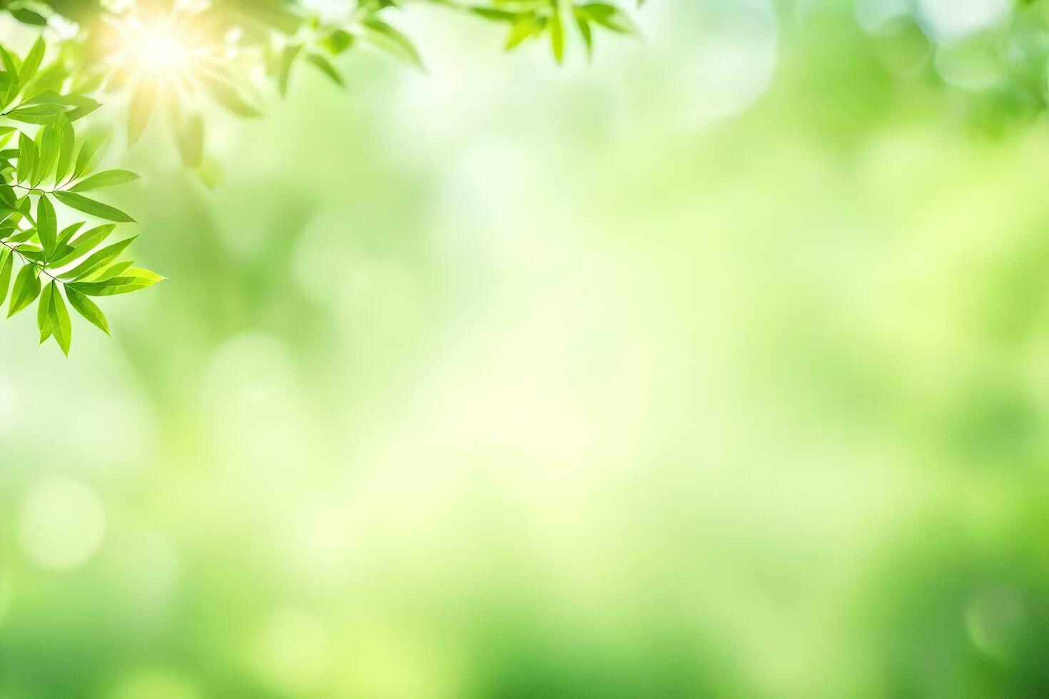 green leaves on a sunny day. AI-Generated photo