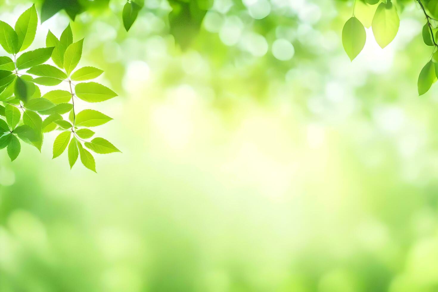 green leaves on a sunny day. AI-Generated photo