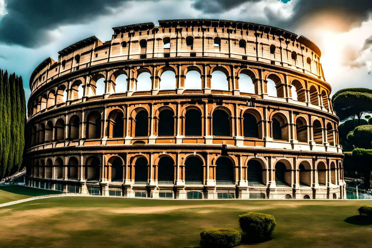 the colosseum in rome, italy. AI-Generated photo