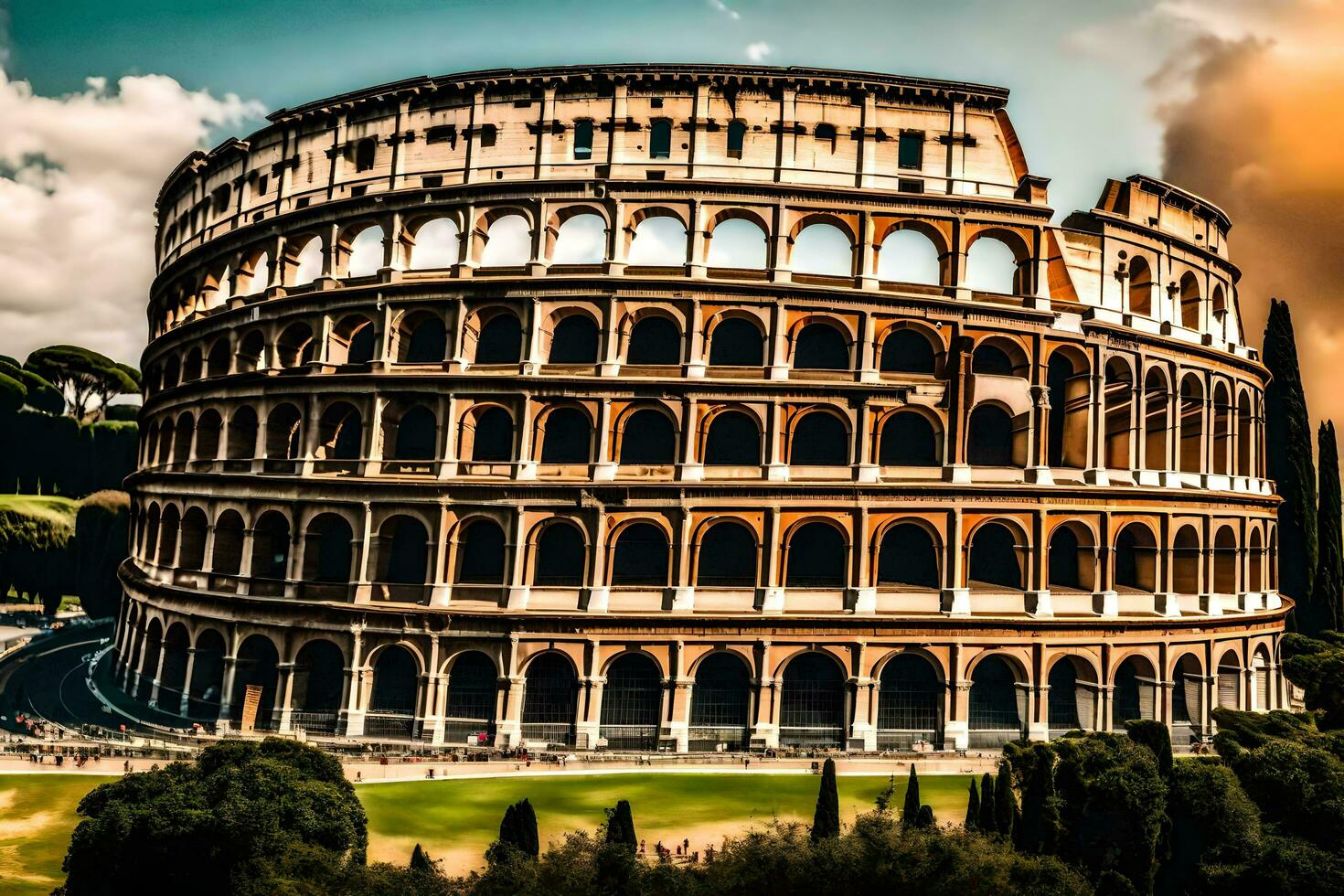 the colosseum in rome, italy. AI-Generated photo