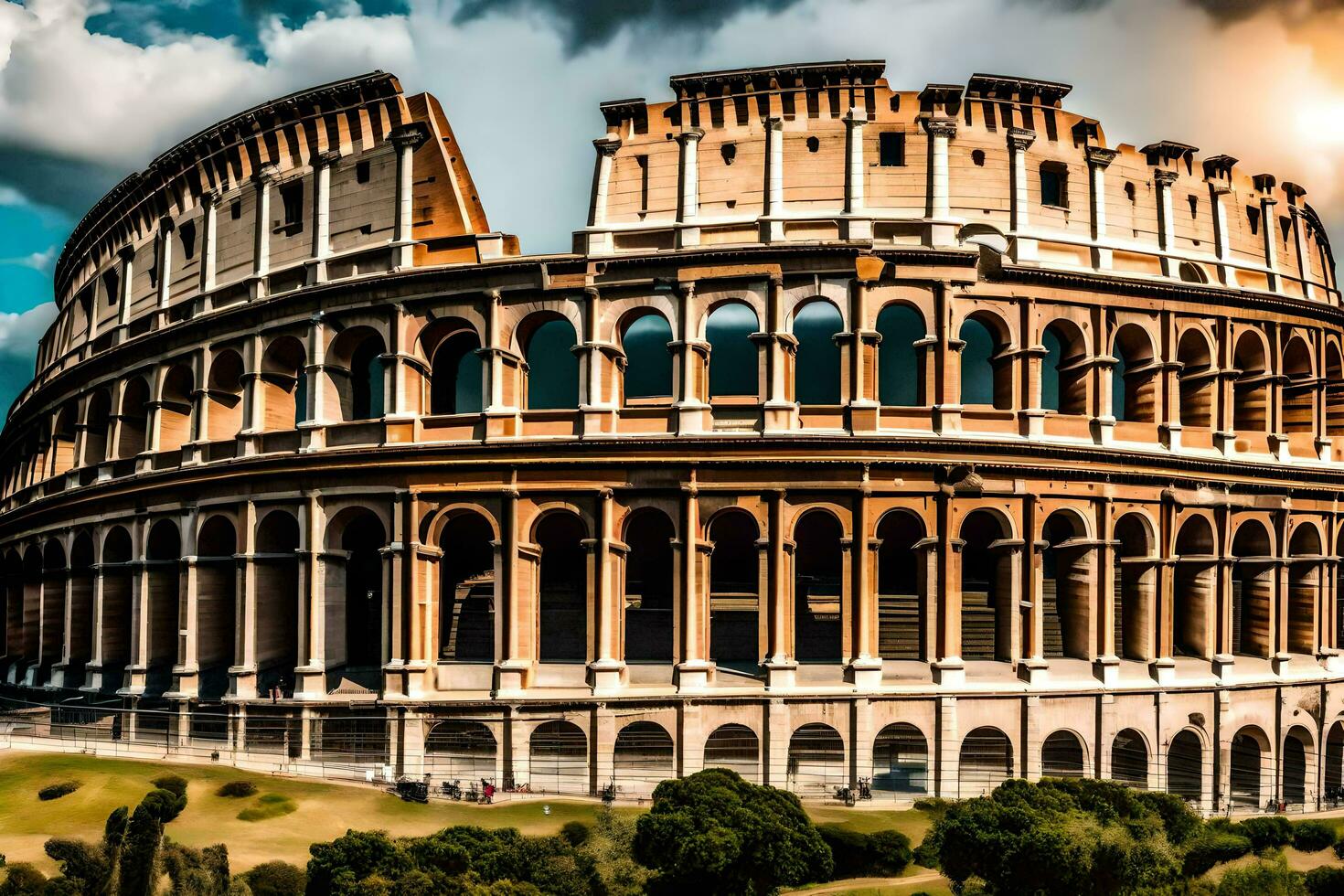 el coliseo en Roma, Italia. generado por ai foto