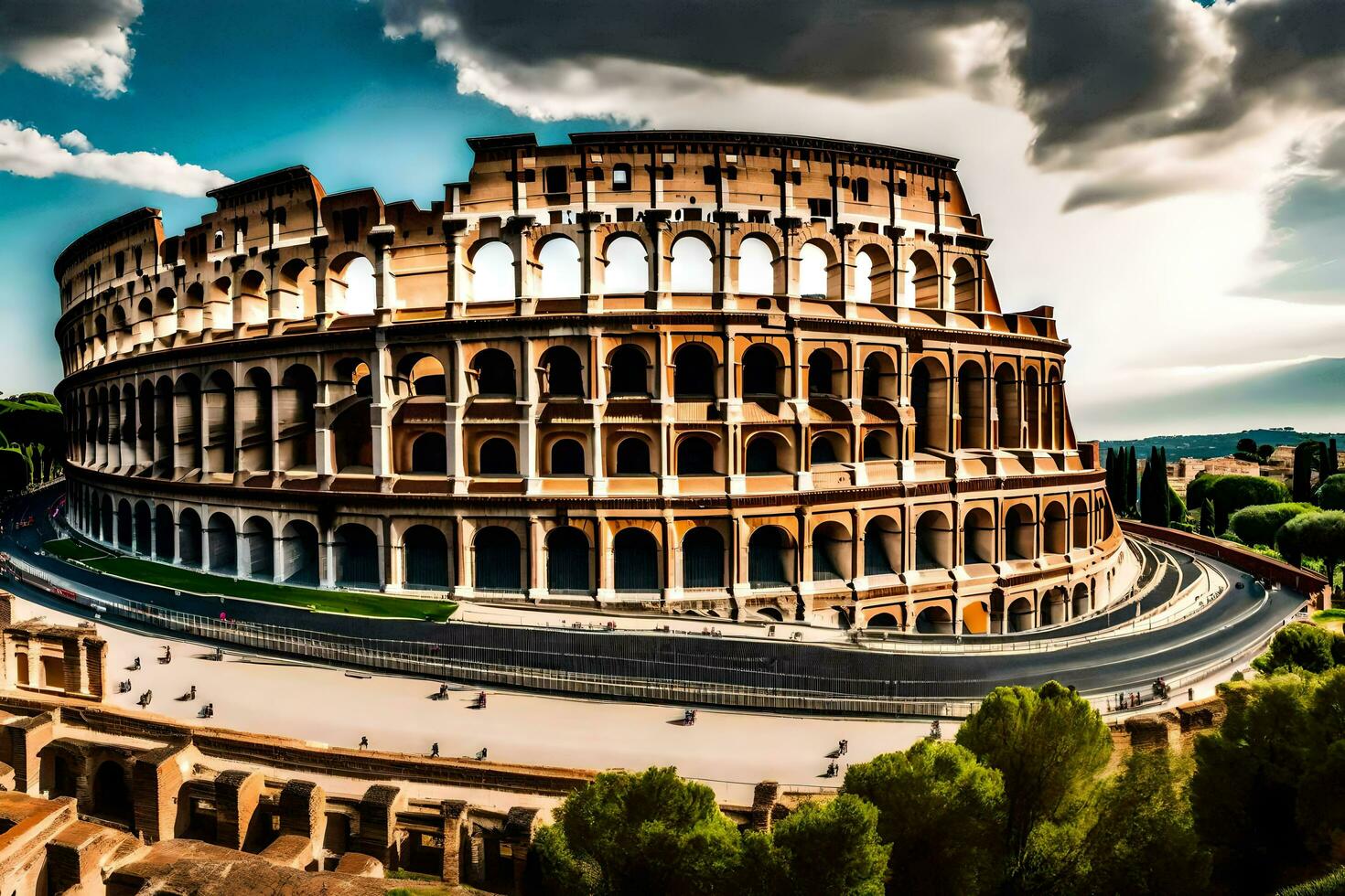 the colosseum in rome, italy. AI-Generated photo